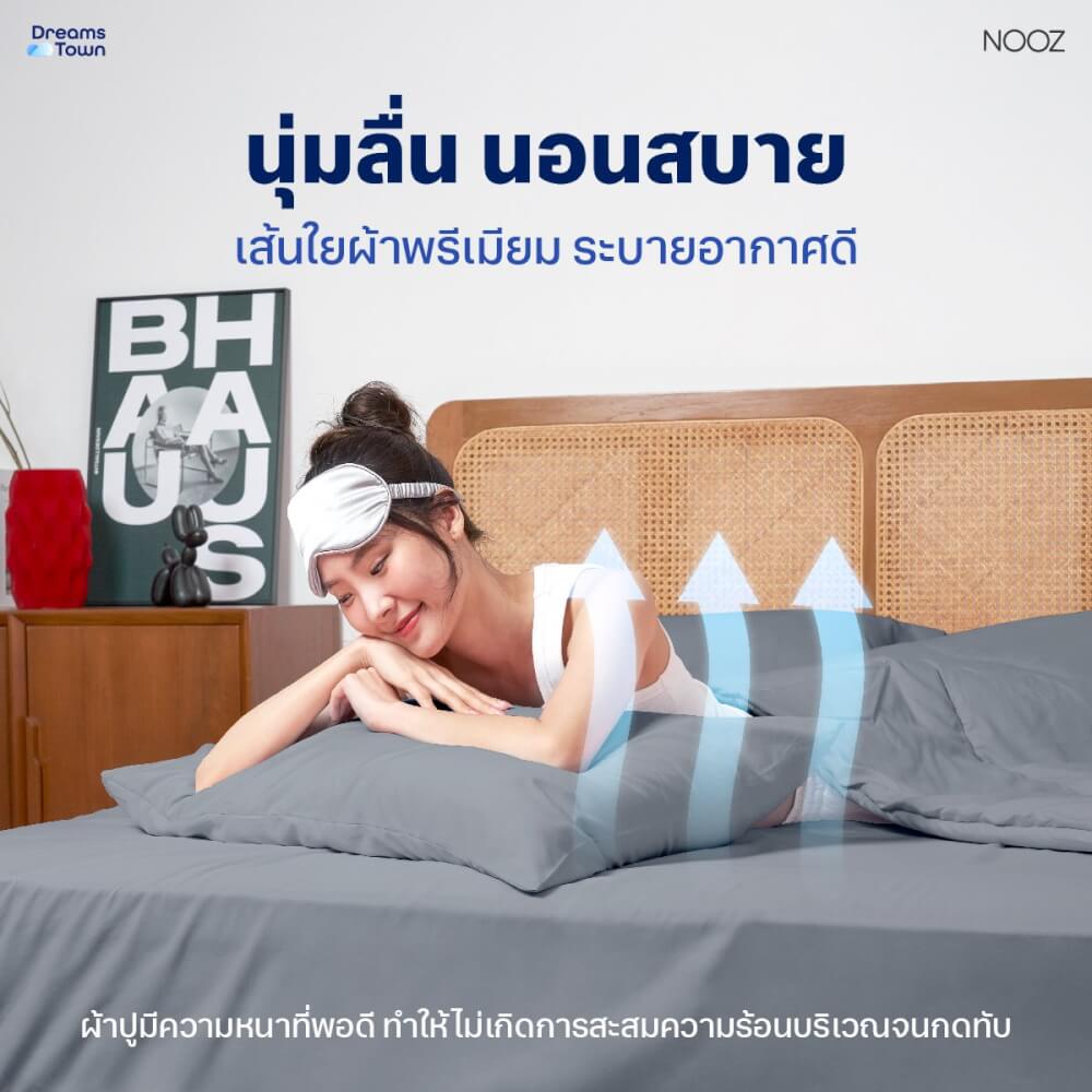 ผ้าปูที่นอน 6 ฟุต Nooz Play รุ่น Bedding Set สีเทา Cloudy Gray