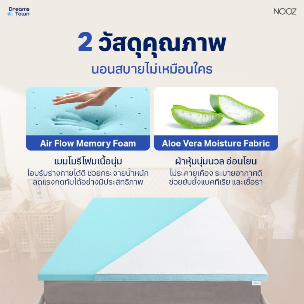 ท็อปเปอร์เมมโมรี่โฟม 3.5 ฟุต NOOZ COMFORT THE AIRLY COOLMAX