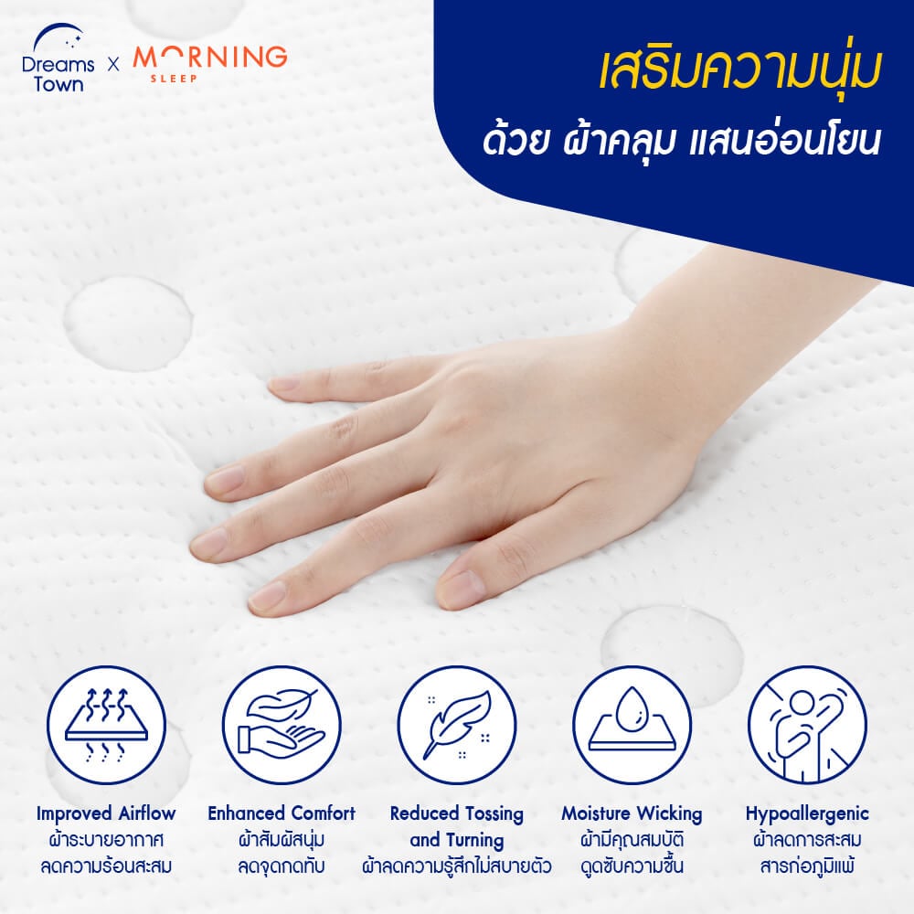 ที่นอนสปริง 3.5ฟุต MORNING SLEEP COSMIC COOLMAX หนา 8 นิ้ว