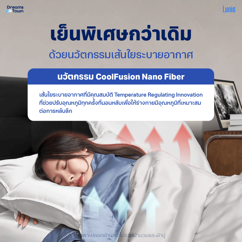 ปลอกผ้านวม 5,6 ฟุต LUNIO  SPACECOOL BAMBOO DUVET COVER GALAXY GRAY