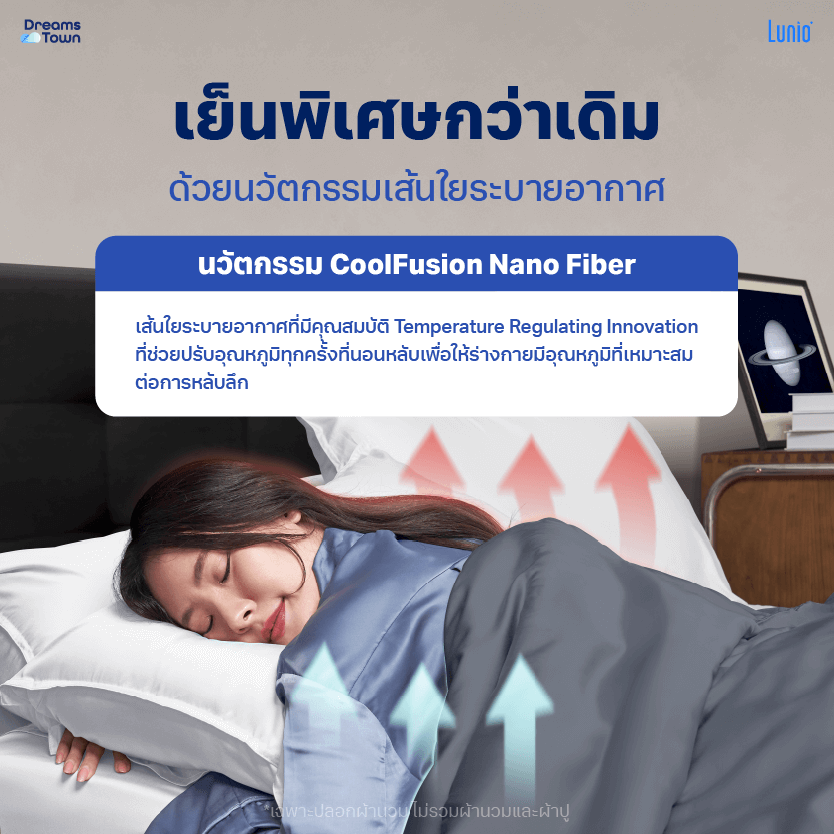 ปลอกผ้านวม 3.5 ฟุต LUNIO  SPACECOOL BAMBOO DUVET COVER SATURN BLUE