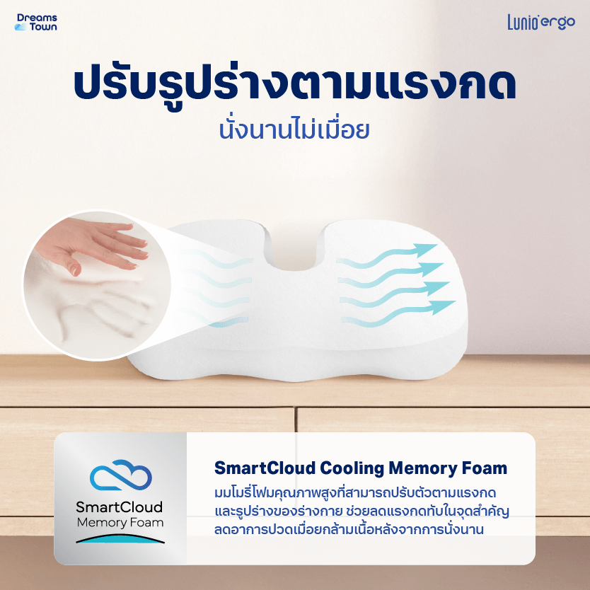 เบาะรองนั่ง LUNIO ERGO LITE SEAT CUSHION