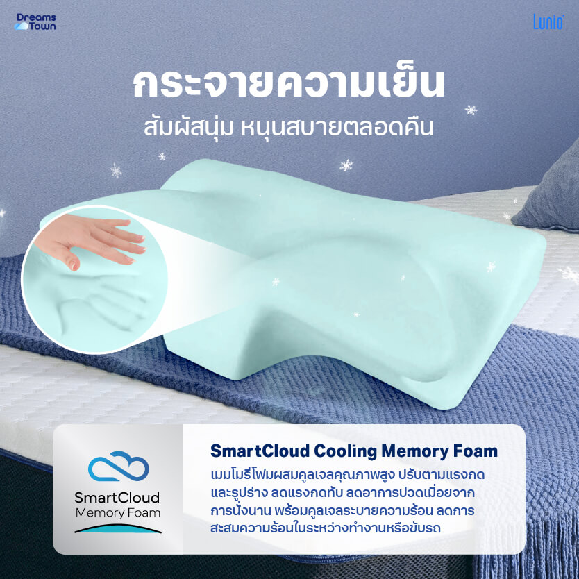 หมอนสุขภาพ ทรงผีเสื้อ LUNIO HYPERCOOL ERGONOMIC PILLOW_2