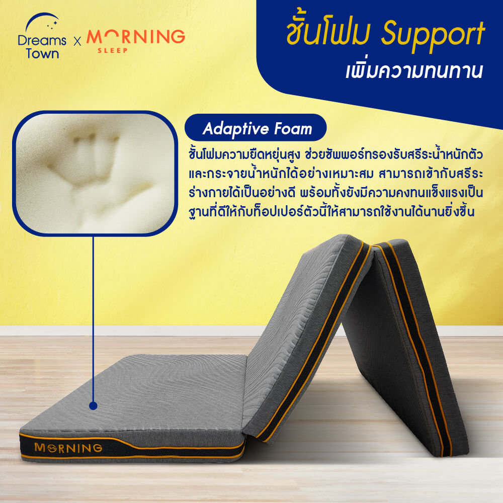 ที่นอนปิกนิก ที่รองนอน ท็อปเปอร์ยางพารา MORNING TRI-FOLD RESTMAX LATEX TOPPER_3