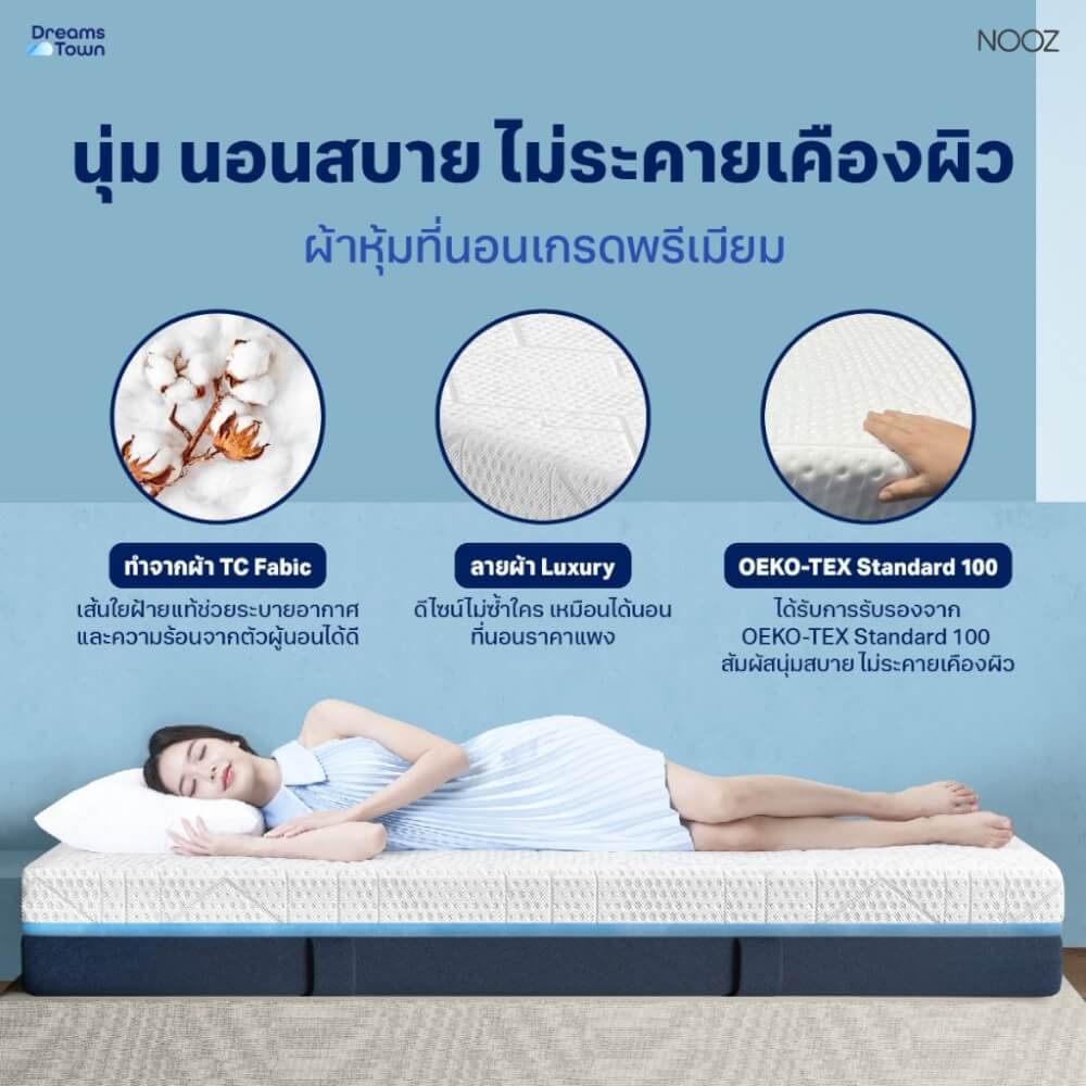 ที่นอนเมมโมรี่โฟม 6 ฟุต NOOZ Evening Evo หนา 7 นิ้ว
