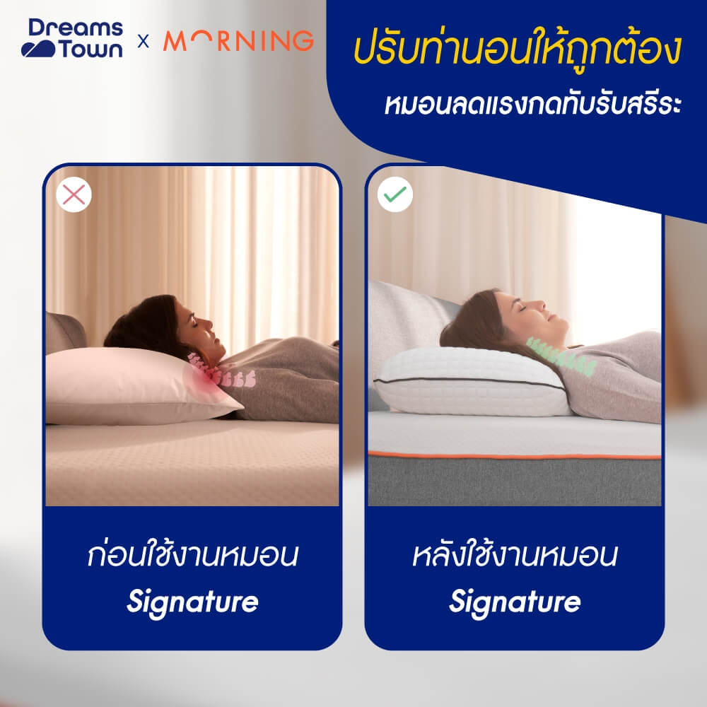 หมอนเมมโมรี่โฟม Morning Sleep Signature Pillow_4