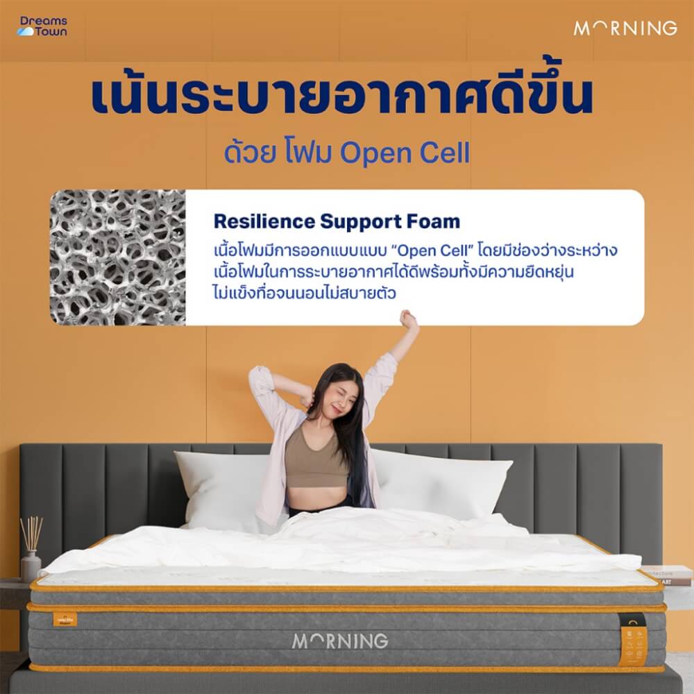 ที่นอนยางพาราแท้ ผสานสปริงหนาพิเศษ 3.5ฟุต MORNING SLEEP LATEX ELITE ELEGANT หนา 8 นิ้ว