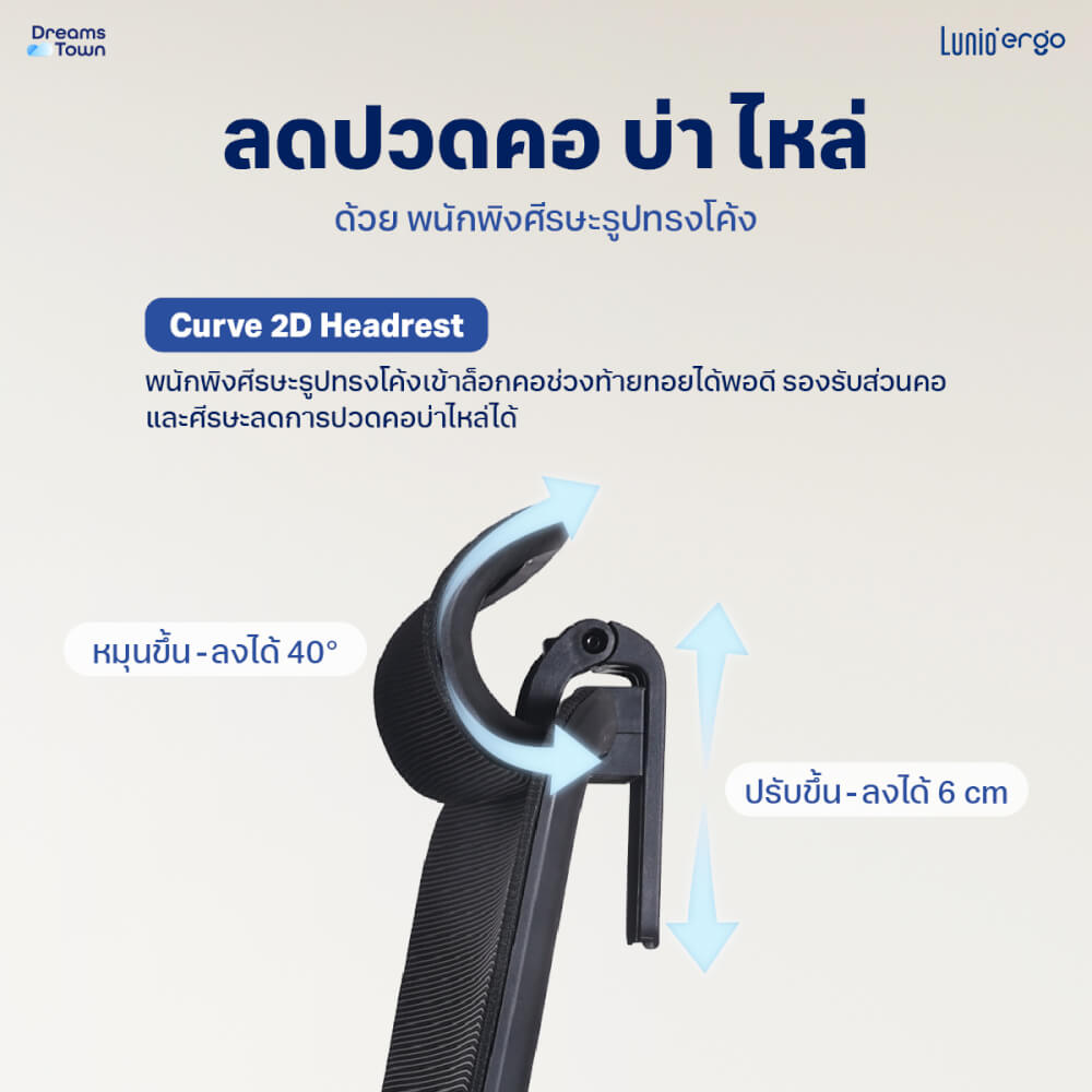 เก้าอี้ทำงานเพื่อสุขภาพ LUNIO ERGO STARLIGHT BLACK GRAPHITE สีดำ_4
