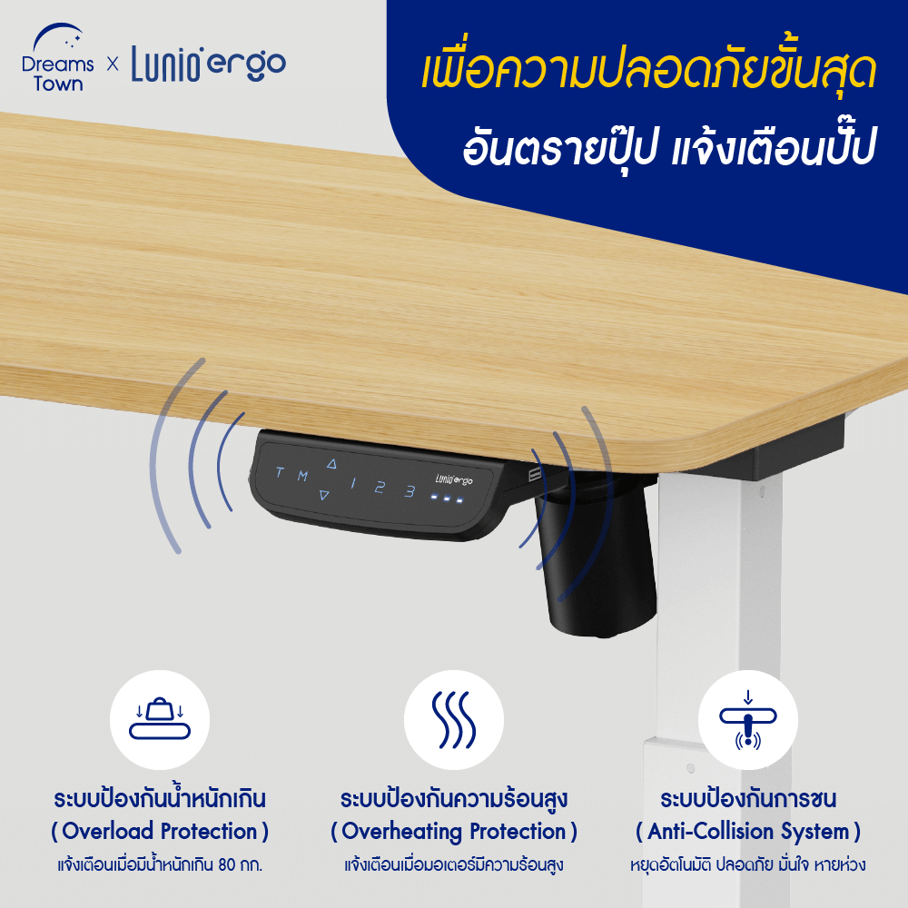 LUNIO ERGO SPACE II โต๊ะปรับระดับไฟฟ้า เพื่อสุขภาพ SIZE 160 X 80 CM_4