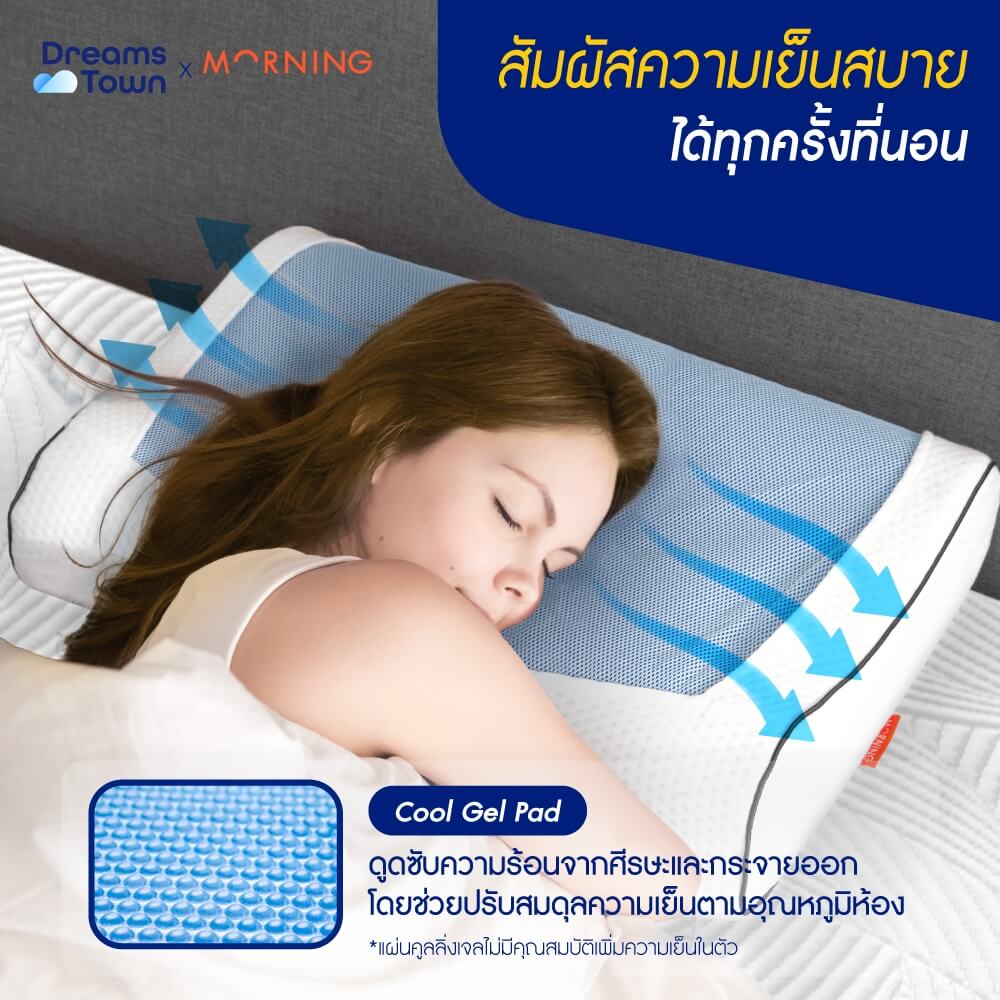 หมอนสุขภาพ MEMORY FOAM & GEL Morning Sleep Fresh Pillow_5