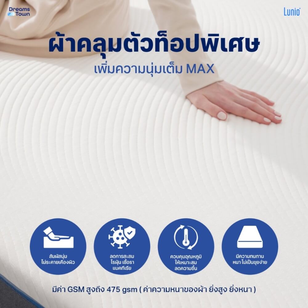 ที่นอนยางพาราอัลตร้าไฮบริด 6 ฟุต Lunio Quantum Max หนา 10 นิ้ว_6