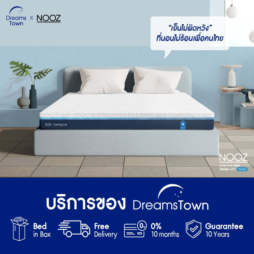 ที่นอนเมมโมรี่โฟม 6 ฟุต NOOZ Evening Lite Evo หนา 4 นิ้ว