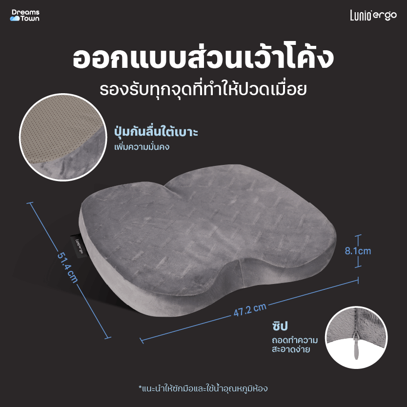 เบาะรองนั่ง LUNIO ERGO PRO SEAT CUSHION