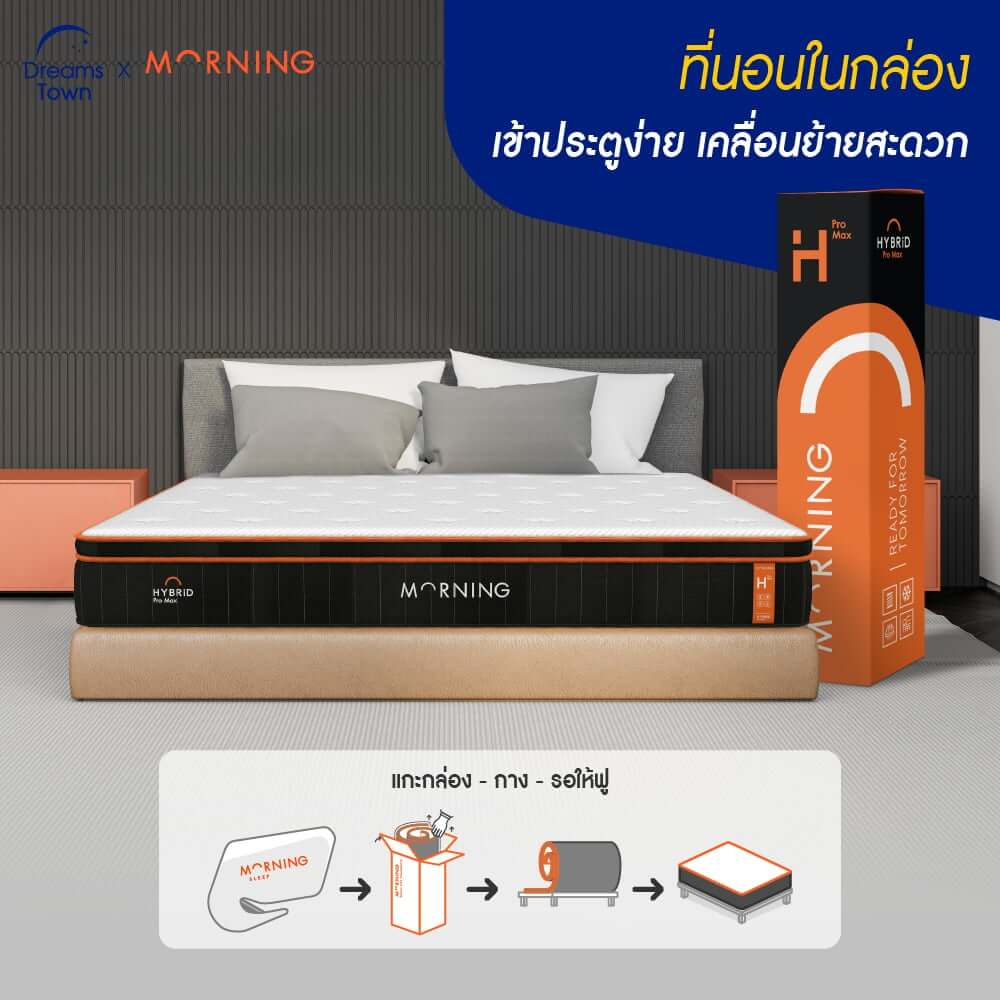ที่นอนพ็อกเก็ตสปริงดับเบิ้ลพรีเมียมเมมโมรี่โฟม 3.5 ฟุต Morning Sleep Hybrid Pro Max หนา 10 นิ้ว_8