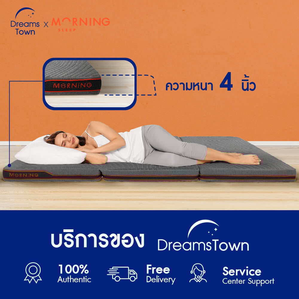 ที่นอนปิกนิก  ท็อปเปอร์เมมโมรี่โฟม ผสมคูลลิ่งเจล MORNING TRI-FOLD RESTMAX COOLING TOPPER