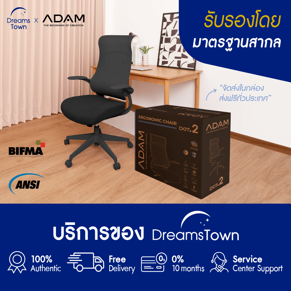 เก้าอี้ทำงาน เพื่อสุขภาพ ADAM รุ่น DOT2 ERGO CHAIR GRAVITY  สีดำ