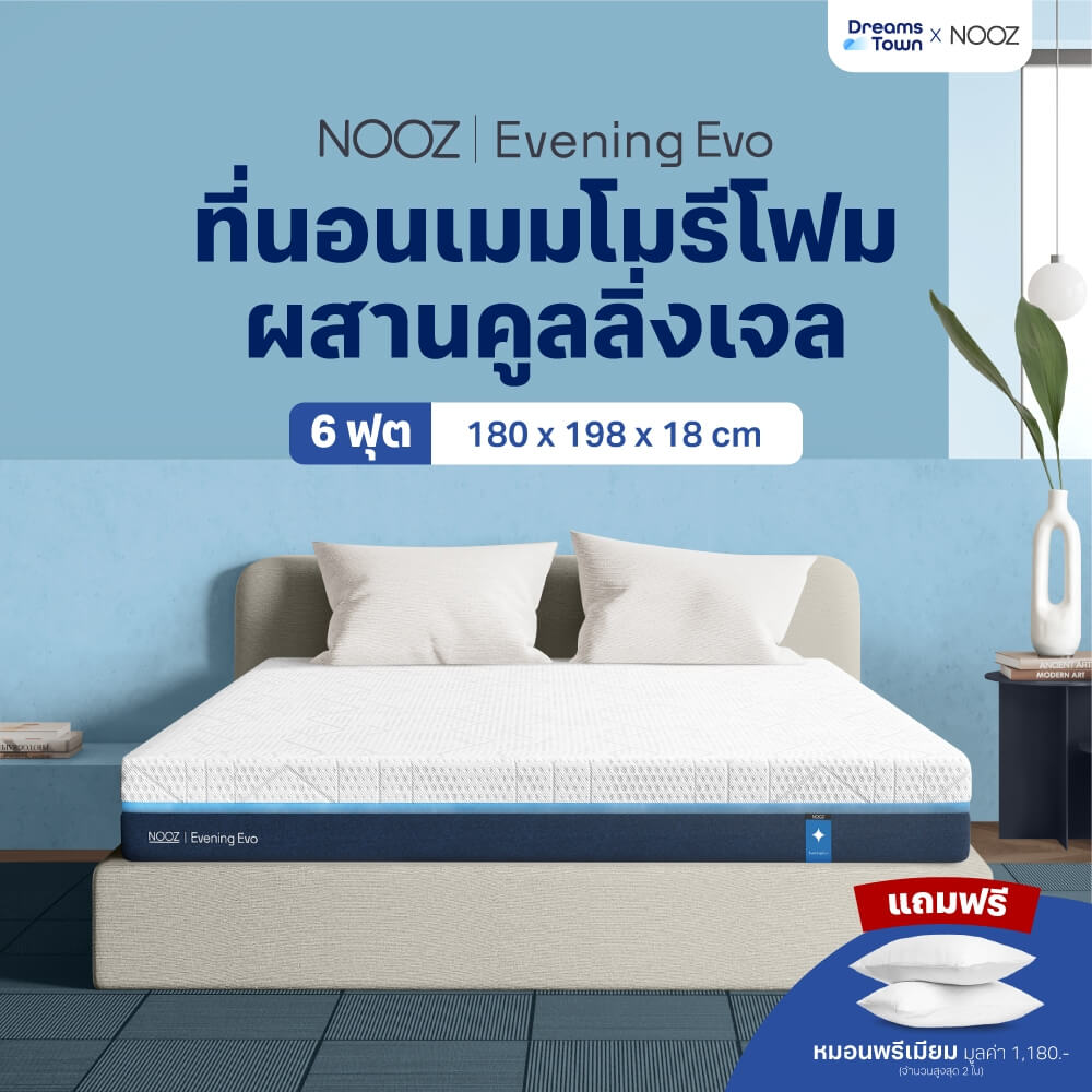 ที่นอนเมมโมรี่โฟม 6 ฟุต NOOZ Evening Evo หนา 7 นิ้ว
