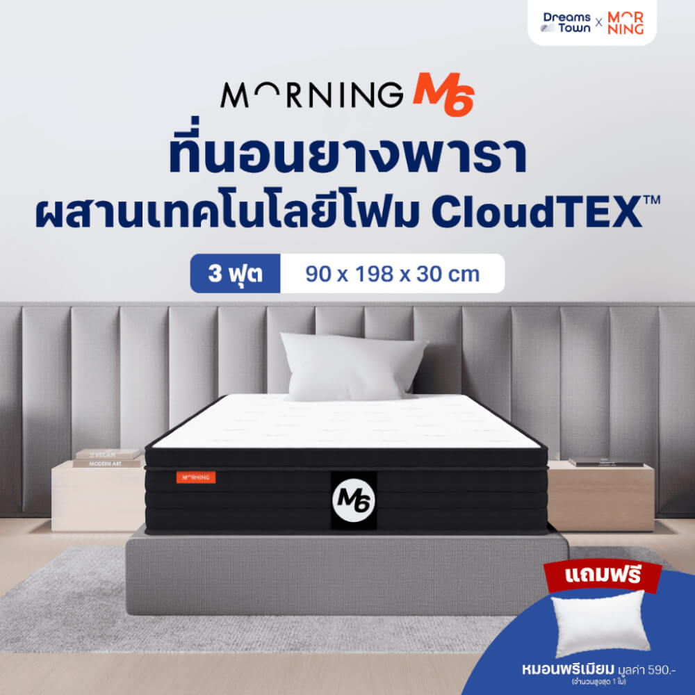 ที่นอนยางพารา 3 ฟุต Morning Sleep M6_10
