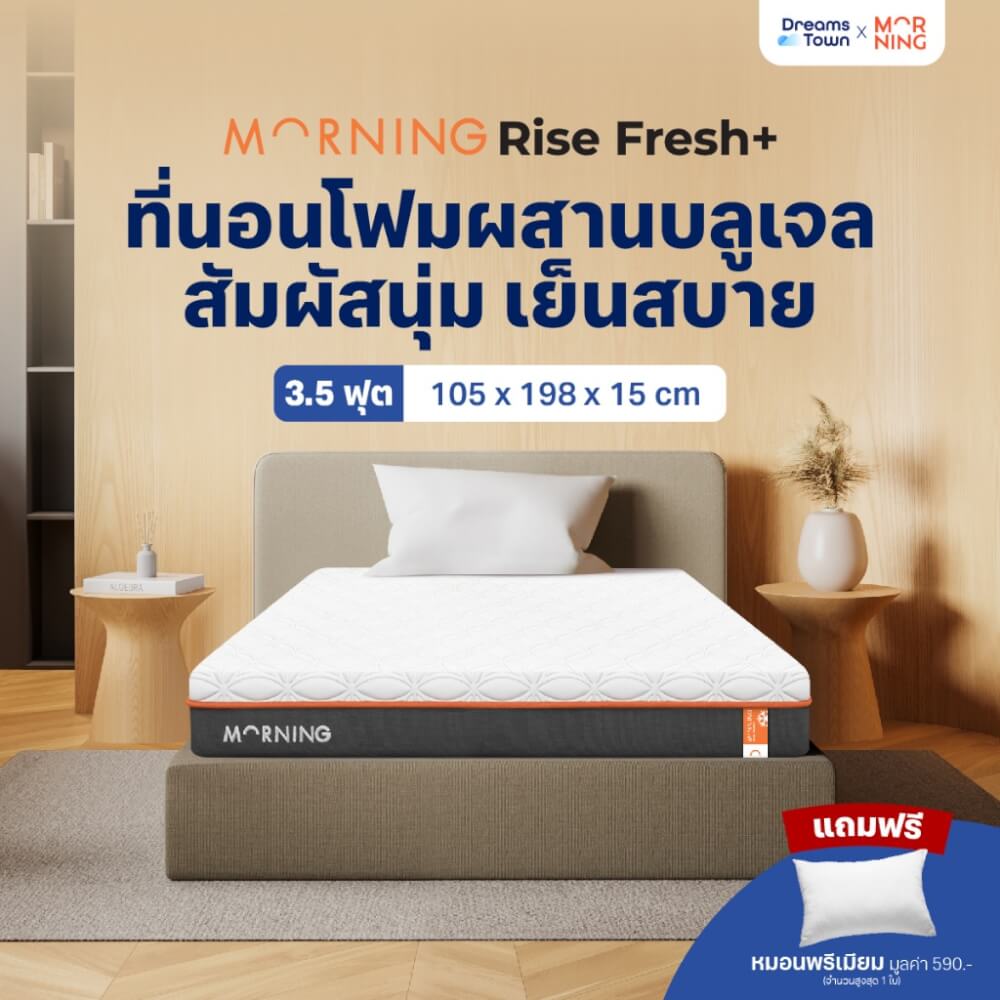 ทีนอนโฟมพรีเมียม 3.5 ฟุต MORNING SLEEP RISE FRESH+