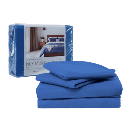 ผ้าปูที่นอน 5 ฟุต Nooz Play รุ่น Bedding Set สีฟ้าเข้ม Arctic Blue_0