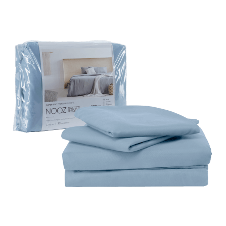 ผ้าปูที่นอน 5 ฟุต Nooz Play รุ่น Bedding Set สีฟ้า Sky Blue_0
