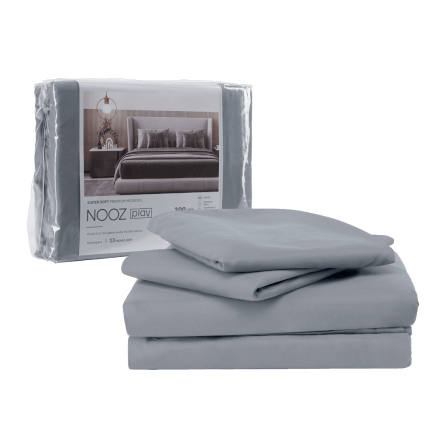 ผ้าปูที่นอน 6 ฟุต Nooz Play รุ่น Bedding Set สีเทา Cloudy Gray_0