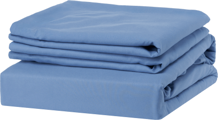 ผ้าปูที่นอน 5 ฟุต Lunio Microsilk Bedding  สีฟ้า Crystal Blue_0