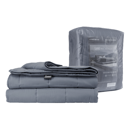 ผ้านวม 3.5 ฟุต Lunio Microsilk Comforter สีเทาไทเทเนียม Titanium Gray_0