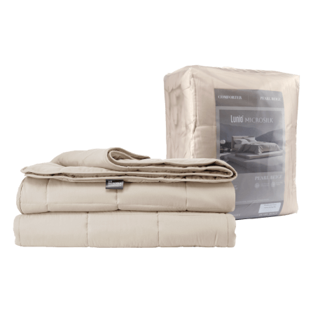 ผ้านวม 5,6 ฟุต Lunio Microsilk Comforter สีเบจไข่มุก Pearl Beige_0