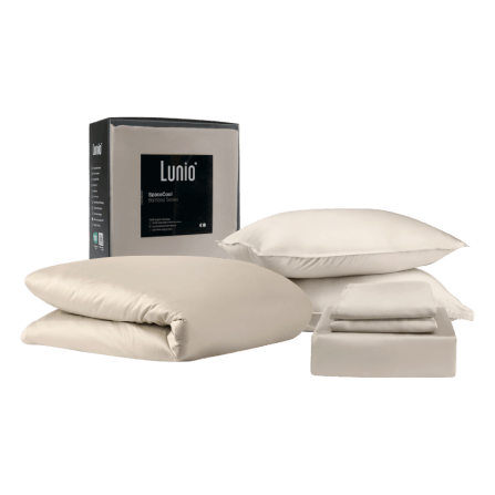 ผ้าปูที่นอน 6 ฟุต LUNIO SPACECOOL BAMBOO BEDDING SET JUPITER BEIGE_0