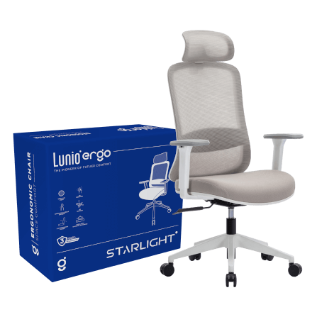 เก้าอี้ทำงาน เพื่อสุขภาพ LUNIO ERGO STARLIGHT WHITE FROZEN สีขาว_0
