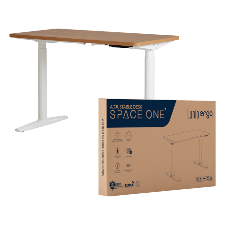 โต๊ะปรับระดับไฟฟ้าเพื่อสุขภาพ LUNIO SPACE ONE สีไม้วอลนัท WOOD JUPITER SIZE 160 X 80 CM_0