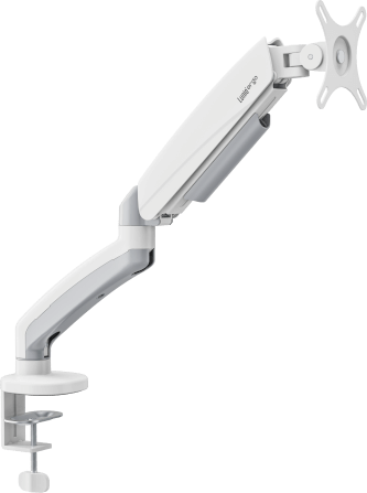 LUNIO ERGO MONITOR ARM CYBOT แขนจับจอ ขาตั้งจอ สีขาว หมุนได้360° ช่วยปรับท่านั่ง ลดดการปวดคอบ่าไหล่ เพิ่มจำนวนจอคอม 1 แขน_0