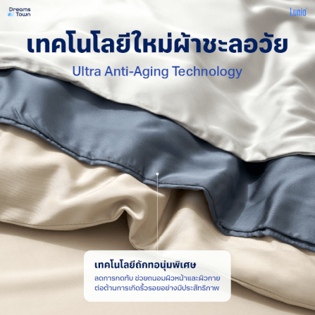 ผ้าปูที่นอน 6 ฟุต LUNIO SPACECOOL BAMBOO BEDDING SET SATURN BLUE_2