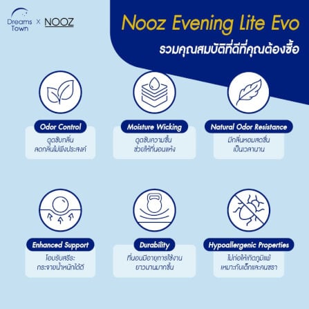 ที่นอนเมมโมรี่โฟม 6 ฟุต NOOZ Evening Lite Evo หนา 4 นิ้ว_5