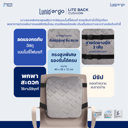 เบาะรองหลัง LUNIO ERGO LITE BACK CUSHION_6
