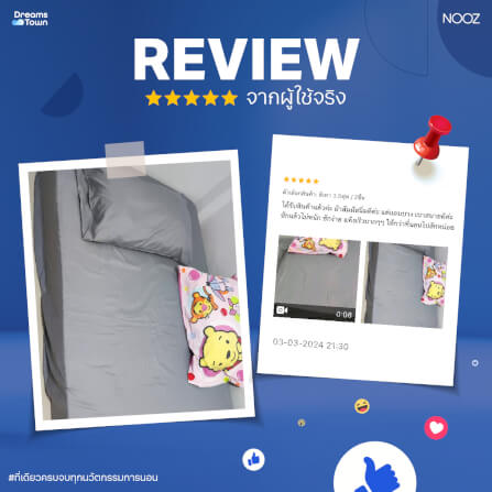 ผ้าปูที่นอน 6 ฟุต Nooz Play รุ่น Bedding Set สีเทา Cloudy Gray_7