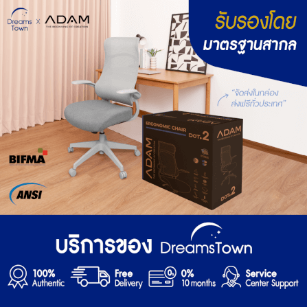 เก้าอี้ทำงาน เพื่อสุขภาพ ADAM รุ่น DOT2 ERGO CHAIR GRAVITY GRAY_8