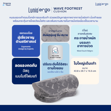 หมอนรองเท้า ที่วางเท้า LUNIO ERGO WAVE FOOTREST CUSHION_8