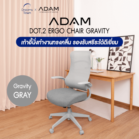 เก้าอี้ทำงาน เพื่อสุขภาพ ADAM รุ่น DOT2 ERGO CHAIR GRAVITY GRAY_9