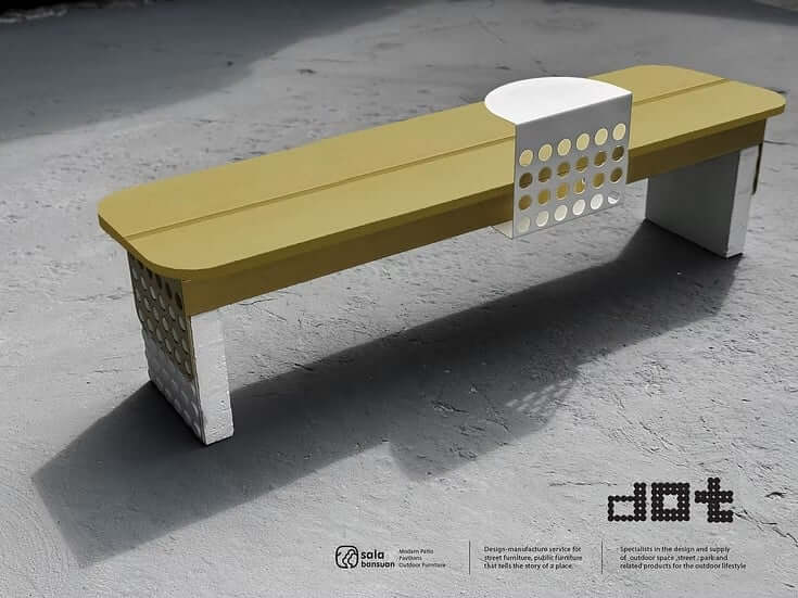 ม้านั่งภายนอก SALABANSUAN DOT-2 PLUS BENCH 120CM สีเบจ