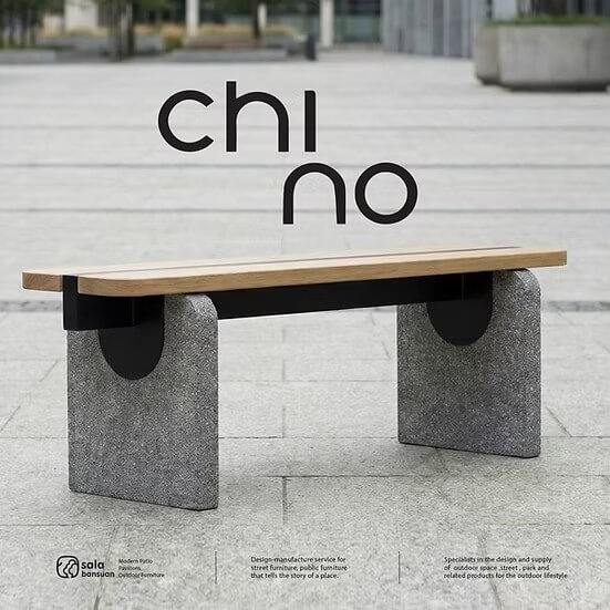 ม้านั่งภายนอก SALABANSUAN CHINO BENCH 120CM สีไม้ธรรมชาติ