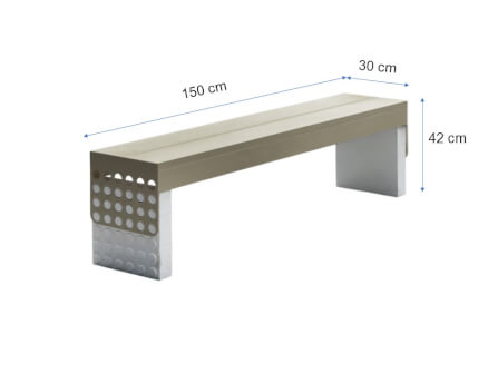 ม้านั่งภายนอก SALABANSUAN DOT BENCH 150CM สีเบจ_1
