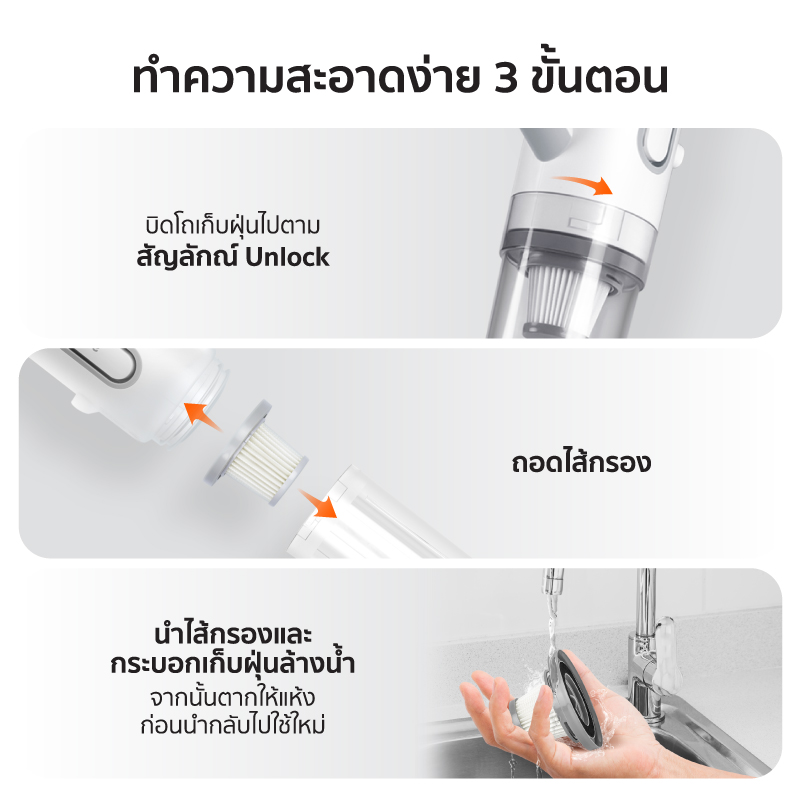 เครื่องดูดฝุ่นแบบด้าม ALECTRIC รุ่น VC-A สีเทา_6
