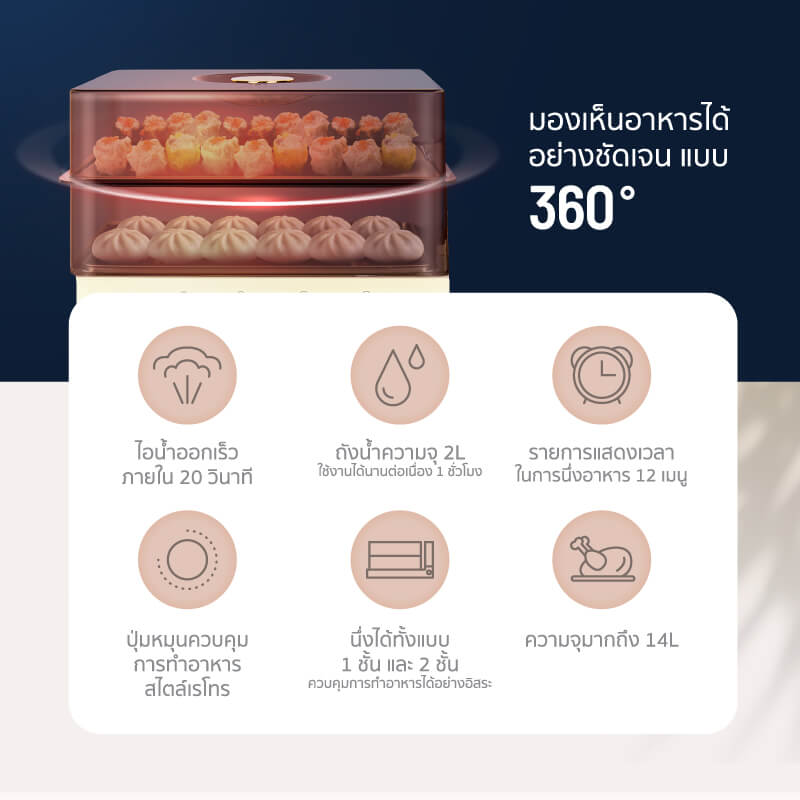 หม้อนึ่งไฟฟ้า ALECTRIC รุ่น ST-ONE สีครีม