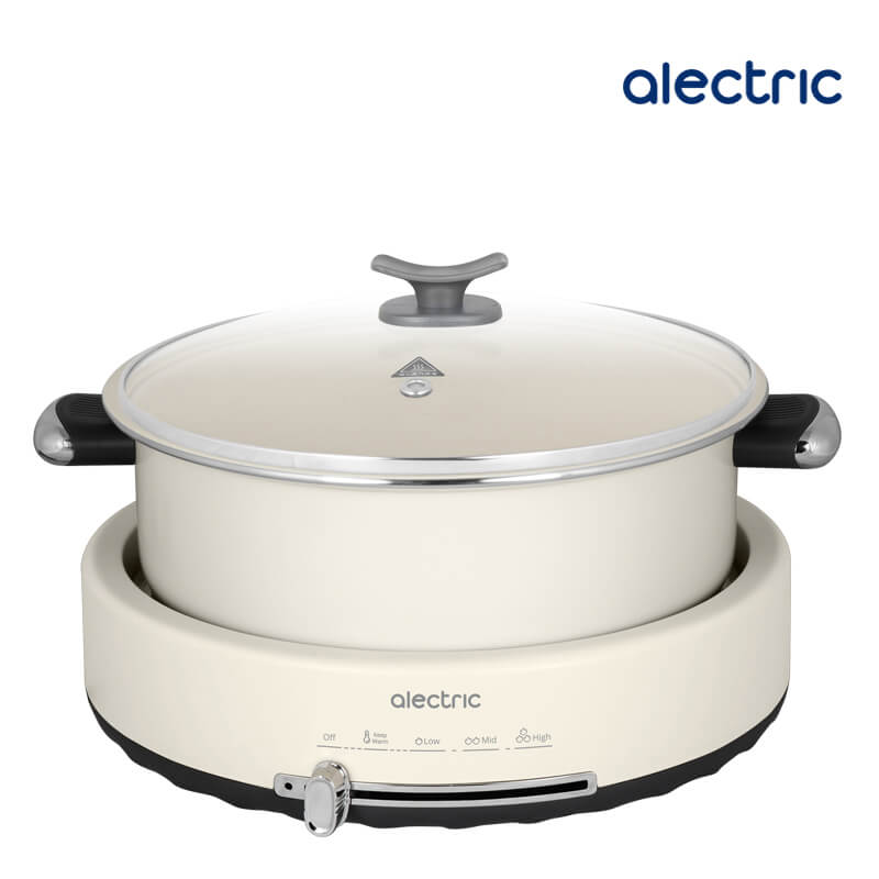 หม้อไฟฟ้าอเนกประสงค์ ALECTRIC รุ่น ST-1 สีครีม