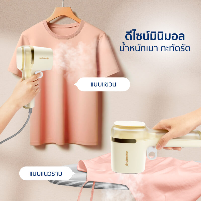 เตารีดไอน้ำพกพา ALECTRIC รุ่น A-HI1 สีครีม