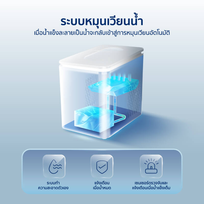 เครื่องทำน้ำแข็งอัตโนมัติ ALECTRIC รุ่น IC-A12 สีดำ