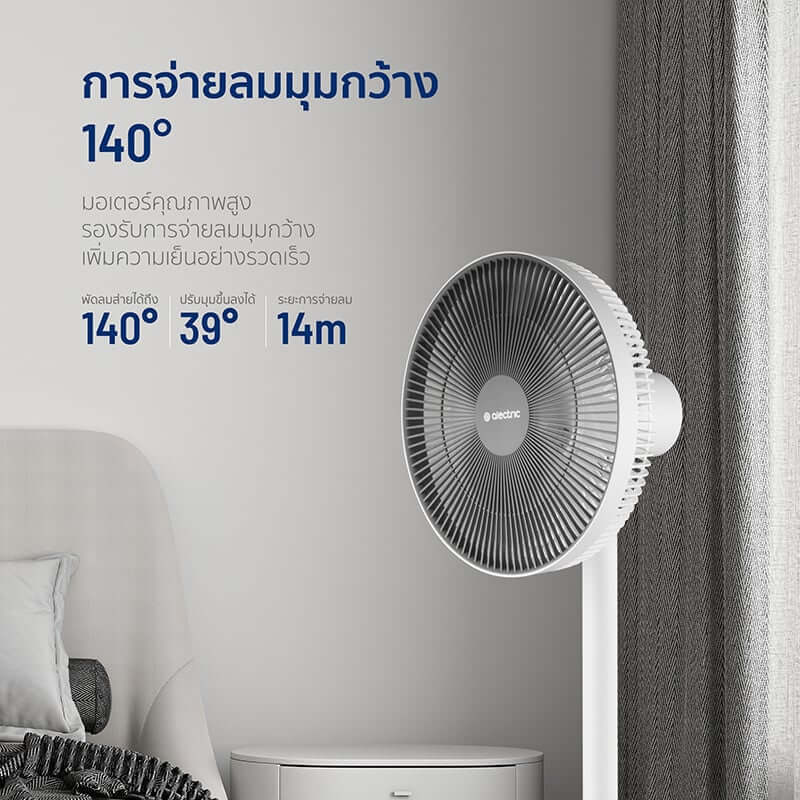พัดลมสไลด์ 12 นิ้ว ALECTRIC รุ่น DC1 สีขาว