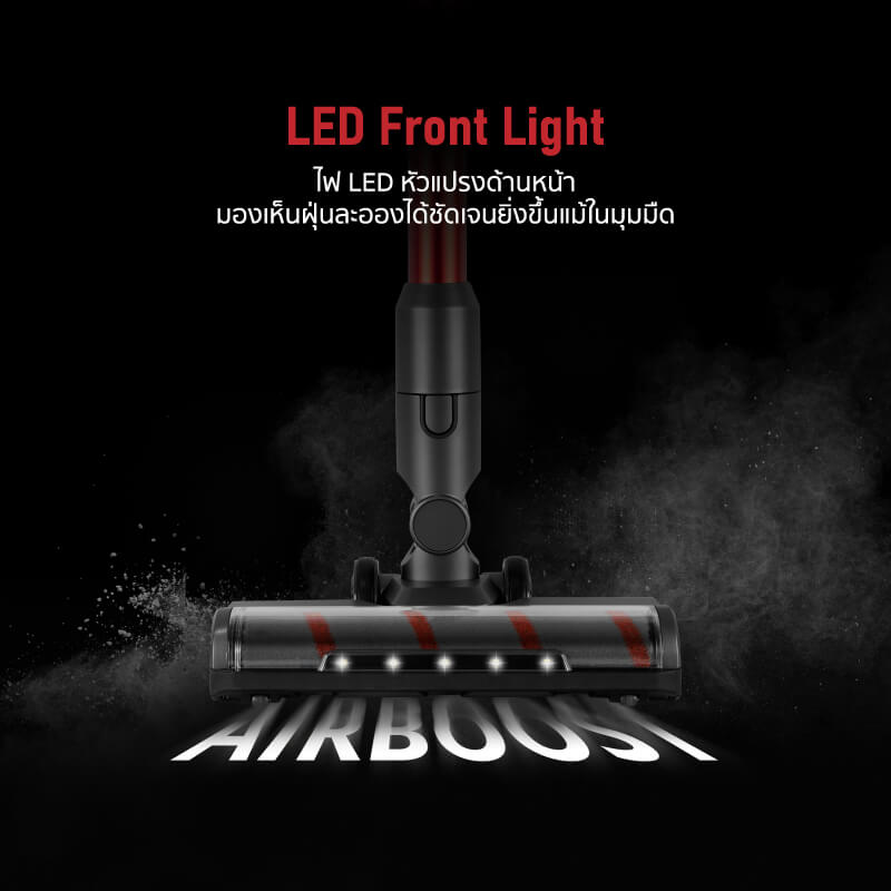 เครื่องดูดฝุ่นแบบด้าม ALECTRIC รุ่น AIRBOOST สีดำ/แดง